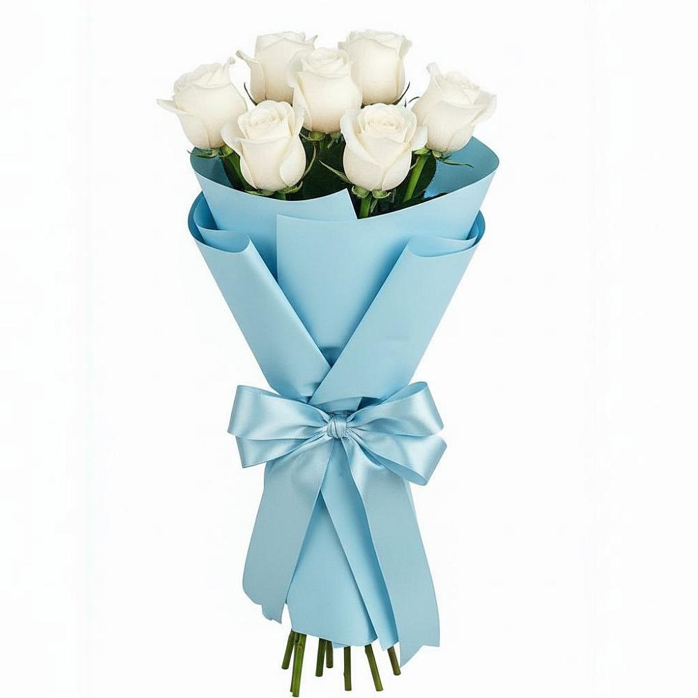 Букет 7 белых роз Проуд в Шентала