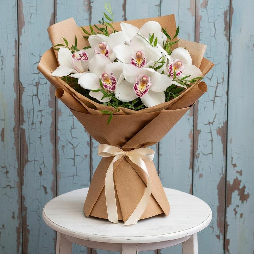 Букет цветов из: Орхидеи и Розы в Шентала