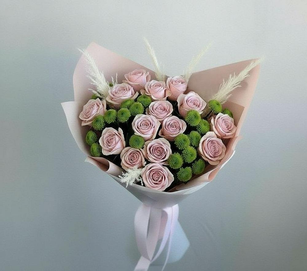 Букет цветов из: Розы и Хризантемы в Шентала