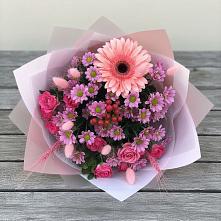 Букет цветов из:  Розы, Герберы и Хризантемы #REPLACE_PRED# Шентала