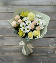 Букет цветов из:  Альстромерии, Розы и Хризантемы в Шентала